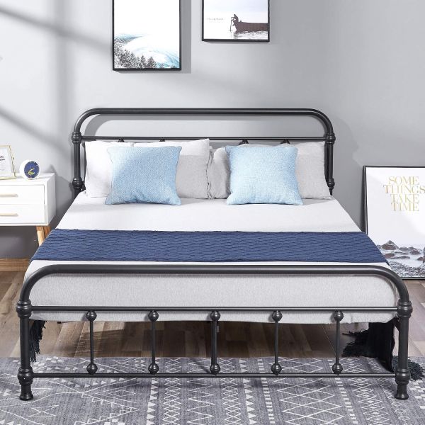 Full Size Durable King Size Iron Bed Customizable Services Elegant Design