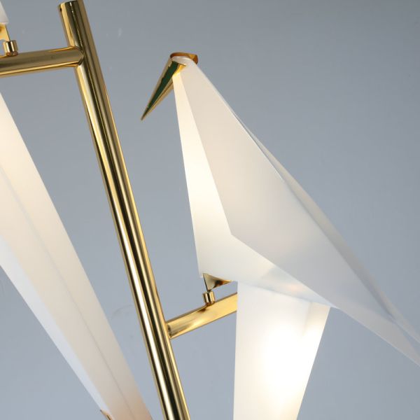 Knob Switch Nordic Art Unique Paper Cranes Birds Rose Gold Bedside Table Lamp