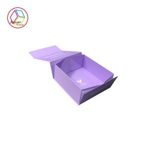 Foldable Four Color Printing Cardboard Gift Box Solid Purple Color