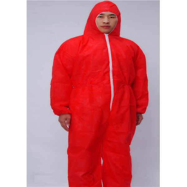 Buy Zip Front SMS Disposable Protective Apparel With Hood Boots at wholesale prices