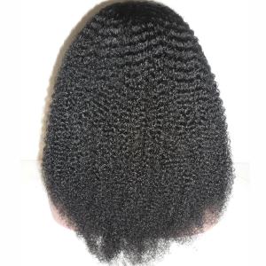 Natural Black Top Quality Kinky Curl Texture Peruvian Remy Hair Wigs