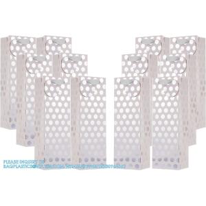 Metallic Foil Polka Dots Wine Gift Bag Bulk Recyclable Paper Wine Carrier Bags
