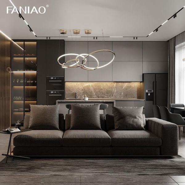 Modern Import Pullout Oak Wood Solid Wood Grain Kitchen Cabinets with Island