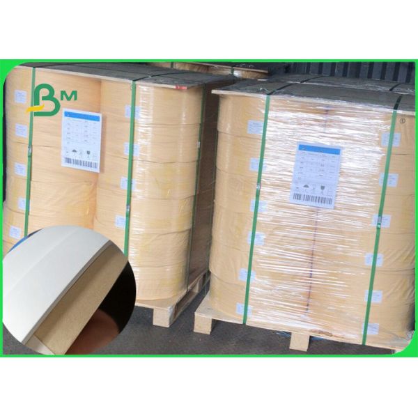 Buy Size 14mm 60gsm White / Brown Waterproof Karft Paper For Straw Wood Pulp Roll at wholesale prices