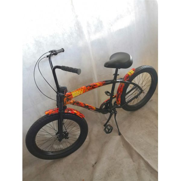 Adult 3 Speed 24 Inch 3.0 Inch Fat Tire Beach Cruiser Bike with Double Wall Alloy Rim