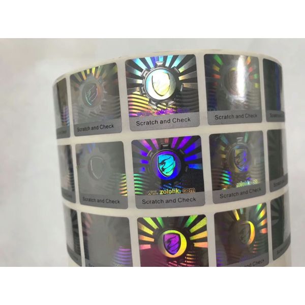 Anti Counterfeit 3D Holographic Stickers , Hologram Seal Stickers With Scratch