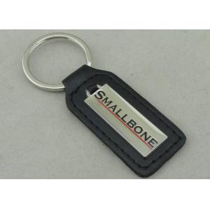 Brass Photo Etched Personalized Leather Keychains Soft / Epoxy Emblem