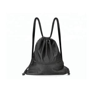 Quality Mesh Nylon Custom Drawstring Backpack Polyester Black Cinch Sack for sale