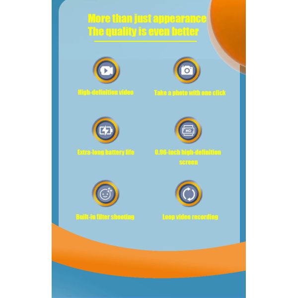 0.96inch Mini Camcorder Compact Camera For Students Photography Kids 180mah Capacity Battery