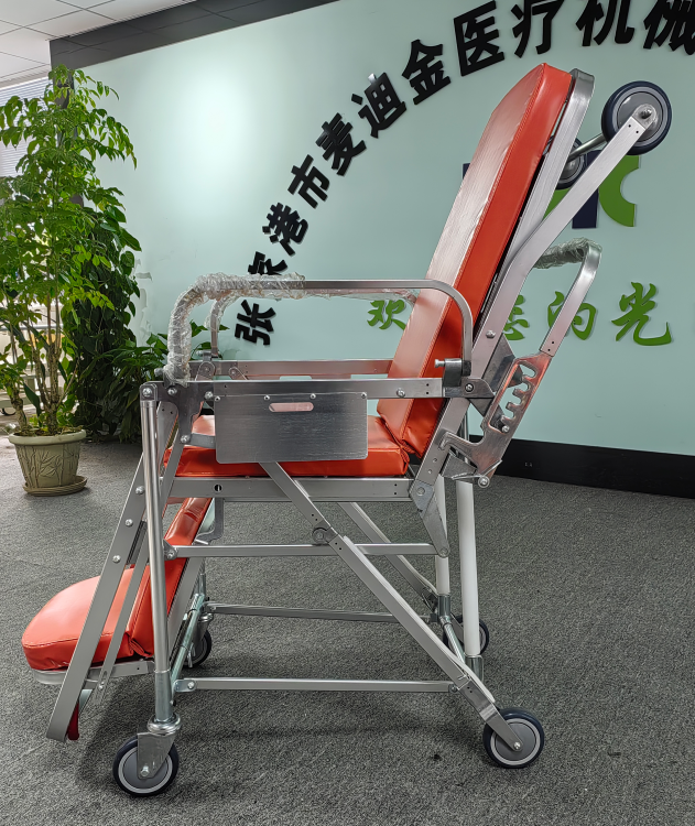 Aluminium Alloy Chair Type Ambulance Stretcher With Adjustable Back For Emergency Rescue And Rescue In Limited Space