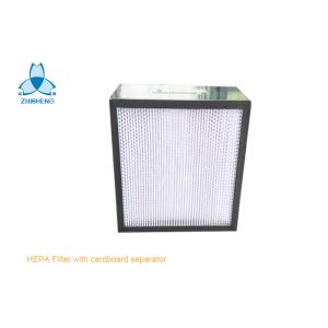 Deep Pleat HEPA Air Filter For Hospital with Galvanized Frame / Fiberglass Media