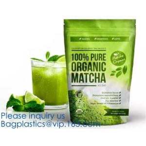 Biodegradable foil pouch standing up spice bag Clear Window Food Packaging Bag