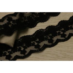 Unfading Guipure Lace Trims Black Pattern Heat Dissolving Interlining