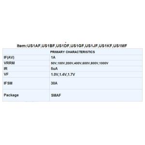 1A Us1af Thru Us1mf High Efficiency Rectifier Diode Smaf Package