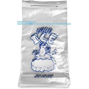 Quality 10 Lb Wicketed Ice Bags With Twist Ties For Ice Machine Strong Plastic 10 Lb Ice Bags With Metal Wicket 1000 Count for sale