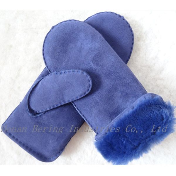 Spanish Merino Lleather Wool Mittens , Winter Combination Gloves Mittens