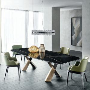 Buy cheap Contemporary Modern Luxe X Base Ceramic Marble Dining Table from wholesalers