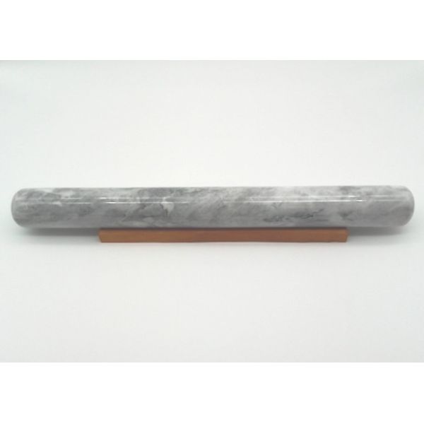 Buy Grey Solid Marble Rolling Pin 39 x 4cm Moisture Resistant With Wood Base at wholesale prices