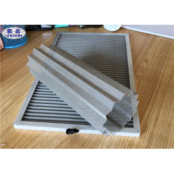 Wrinkled Dust Filter Mesh , Stainless Steel Dust Collector Air Filter
