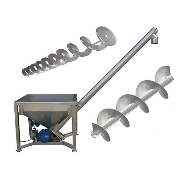 Flexible Screw Conveyor With Vibrating Hopper Oblique Auger Gravel Cement Hopper Screw Blade