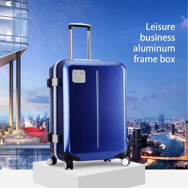 Zipper Closure Luxury 20-inch Aluminum Business Suitcase with Spinner Caster Scratch-resistant Lightweight PC Modern Style Carry-on Luggage