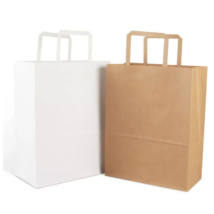 Eco-Friendly Custom Kraft Paper Gift Bags Brown Paper Bulk Packaging for Grocery