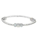 Silver Bar Handmade Stackable Bracelet Set Custom With Crystal Beads