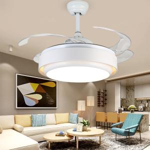 ceiling fan remote control light invisible retractable 42 inch retro fan leaf