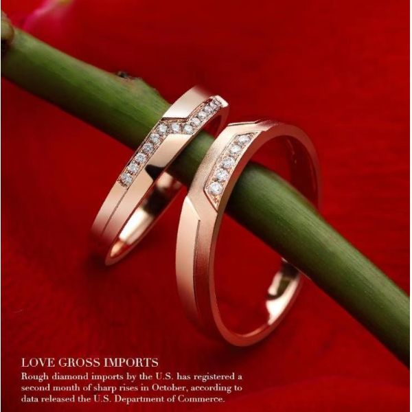 Buy Intense 18K Rose Gold Couple Rings at wholesale prices