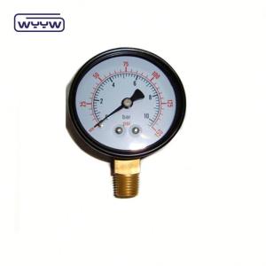 Steam Boiler Pressure Gauge Manometer Bottom Mount With Black Steel Case