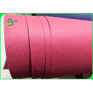 Wear Resistance Red / Grey Washable Kraft Paper Fabric For Cosmetic Bag