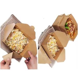 Customized Kraft Paper Takeaway Boxes Eco-Friendly Recyclable Fast Food