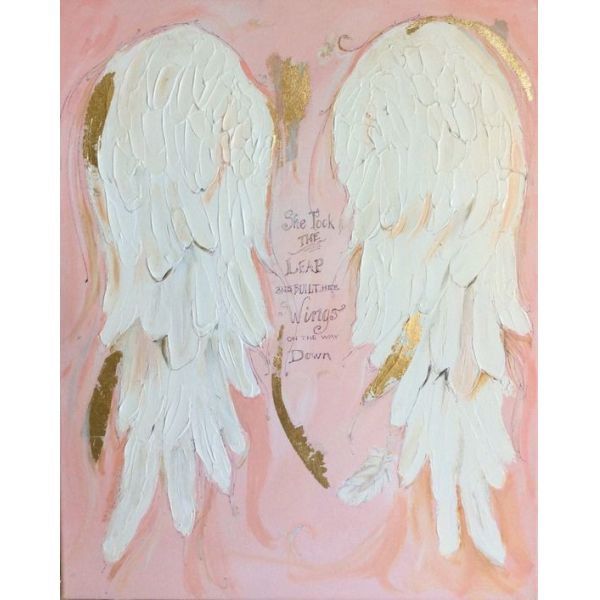 Buy Angle Wings Pattern Modern Canvas Wall Art Hand Painted Embellishments at wholesale prices