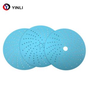 China Blue Automotive Ceramic Abrasive Sanding Disc Paper Porous Multiholes on sale