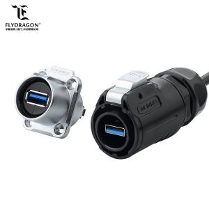 China Outdoor PBT Plastic LP24 1.5A USB3.0 Plug and Socket Data Connector with Dust Cover,High Quality and Good Price on sale