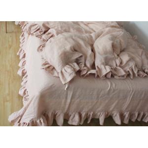 100% Linen Plain Duvet Covers , Comfortable 4Pcs Dyed Soft Duvet Covers