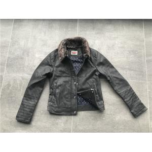 Levis Ladies' Charcoal Pleather Jacket With Detachable Sherpa Collar LEDO1741