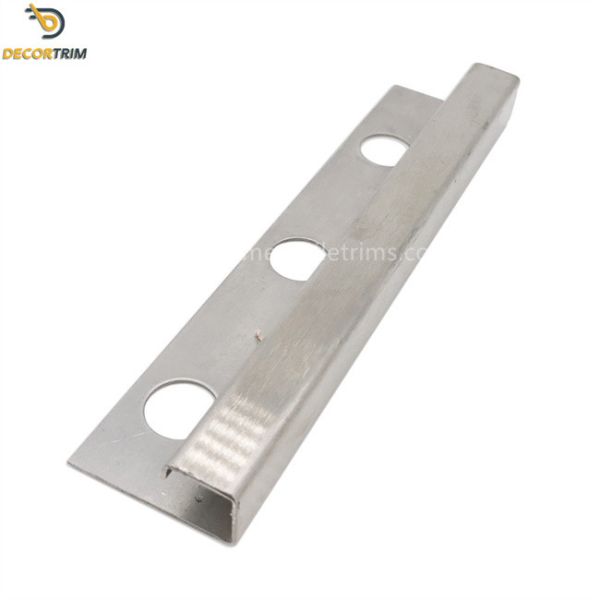 Buy Brushed Chrome Tile Trim External Flat Tile Trim 3000mm For Outside Corners at wholesale prices