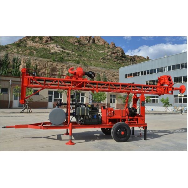 Buy 200m Depth Water Well Drill Rig Trailer Mounted Diesel Engine at wholesale prices