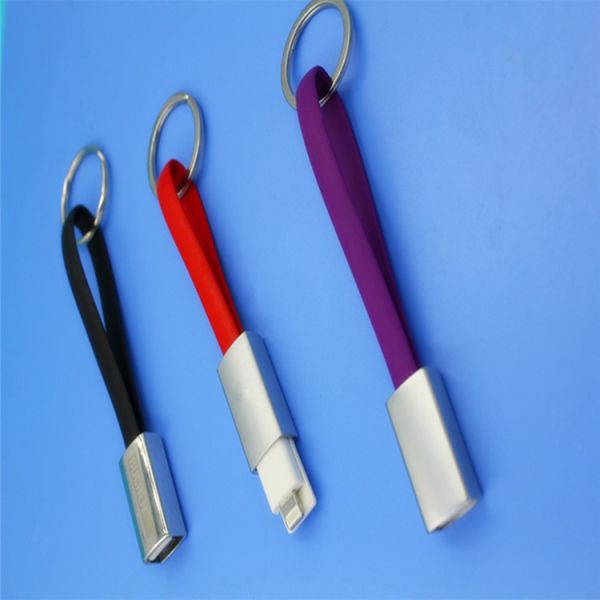 2 In 1 Keychain Usb Charging Cable TPE Material Fit Android And IPhone