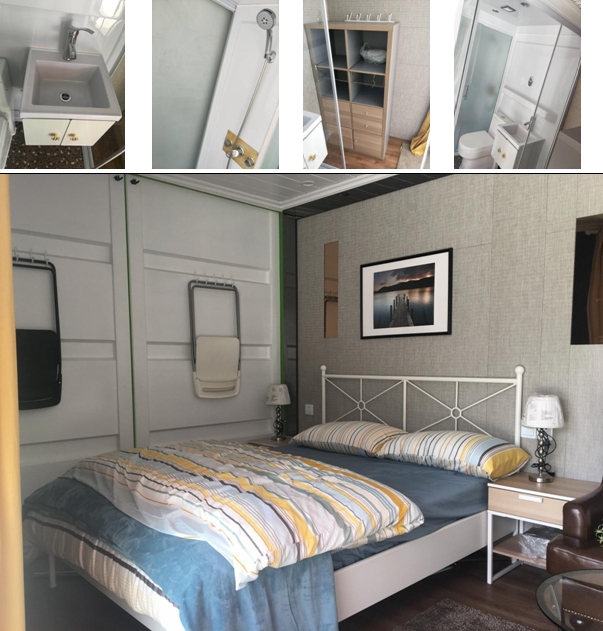 Hotel Style Expandable Shipping Container House Living With KitchenToliet