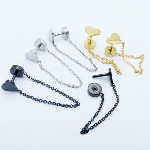 Stainless Steel Star Heart Stud Earring piercing ear stud chain