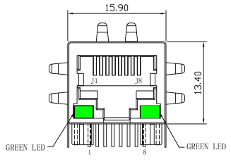 HFJ11-2450E-L11RL Magnetic RJ45 Jack LPJ0011GFNL 10/100Mbps UL Certification