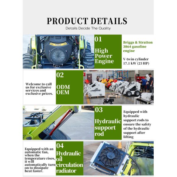 Skid Steer Wheel Loader Professional Manufacture Compact Skid Steer Earth Auger Drive Attachment