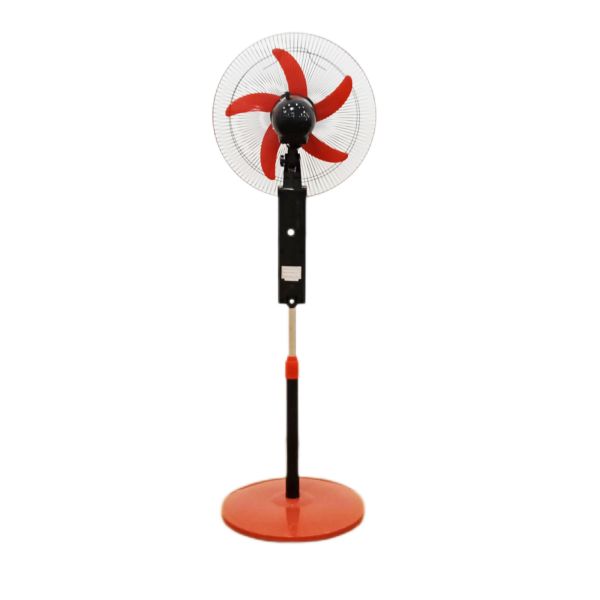 12V DC 16 Inch Solar Rechargeable Standing Fan With Battery And Led Light