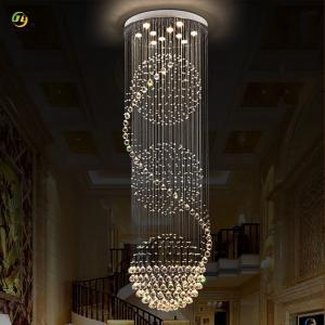 JYLIGHTING Simple Light Luxury Crystal Duplex Staircase Chandelier Living Room