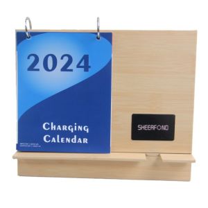 2024 Wood Wireless Charging Calendar New Style Creativity Custom Logo