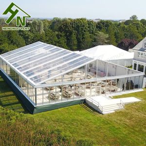China 25x35m Clear Roof Glass Marquee Tent With Side Wall Outdoor Wedding Party Reception on sale
