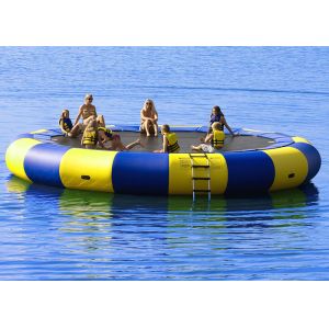 4m bule and yellow water trampoline, inflatable water games trampoline