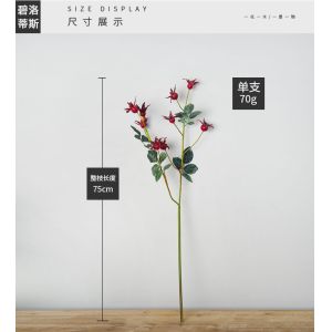 Artificial Single Stem Rose Fruits